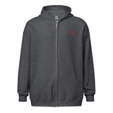 Unisex Heavy Blend Full Zip Hoodie - Red 8 Embroider (4 colors)