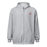 Unisex Heavy Blend Full Zip Hoodie - Red 8 Embroider (4 colors)