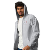 Unisex Heavy Blend Full Zip Hoodie - Red 8 Embroider (4 colors)
