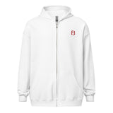 Unisex Heavy Blend Full Zip Hoodie - Red 8 Embroider (4 colors)