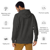 Unisex Hoodie - Red 8 Embroidered (4 colors)