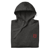 Unisex Hoodie - Red 8 Embroidered (4 colors)