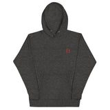 Unisex Hoodie - Red 8 Embroidered (4 colors)