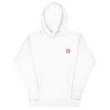 Unisex Hoodie - Red 8 Embroidered (4 colors)